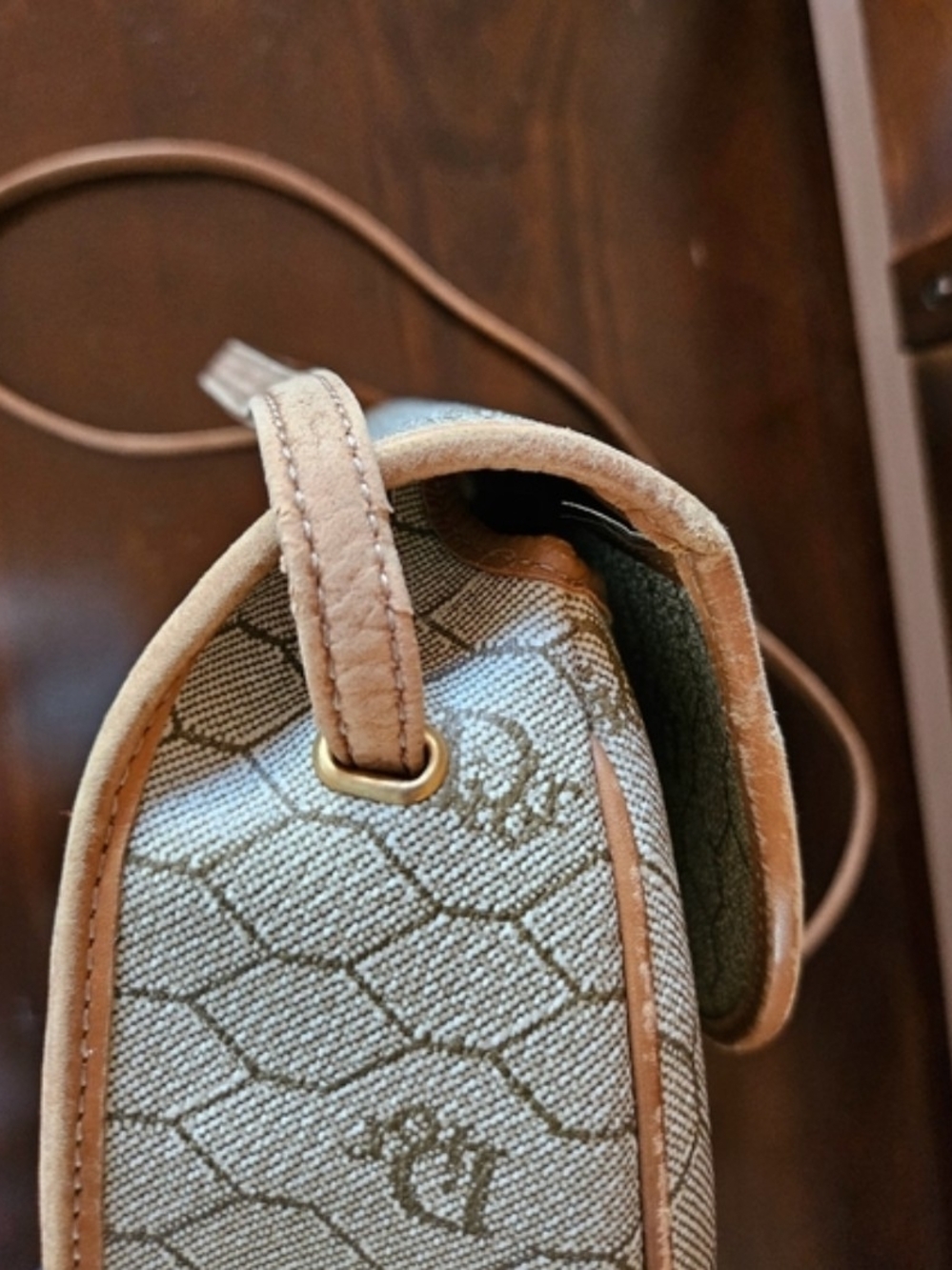 Dior Beige Monogram Saddle Crossbody with Tan Trim EUC - Picture 11 of 14